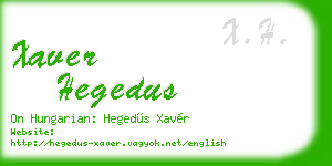 xaver hegedus business card